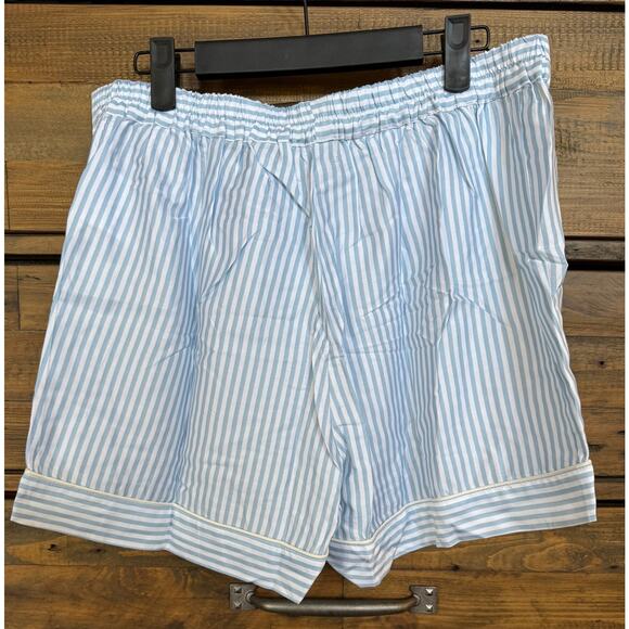 Ettitude Pajama Boxer Short Womens Sz L Organic Bamboo Lyocell Sleepwear Striped - Picture 2 of 6